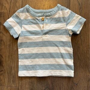 Baby Blue & White Striped Short-Sleeve Tee